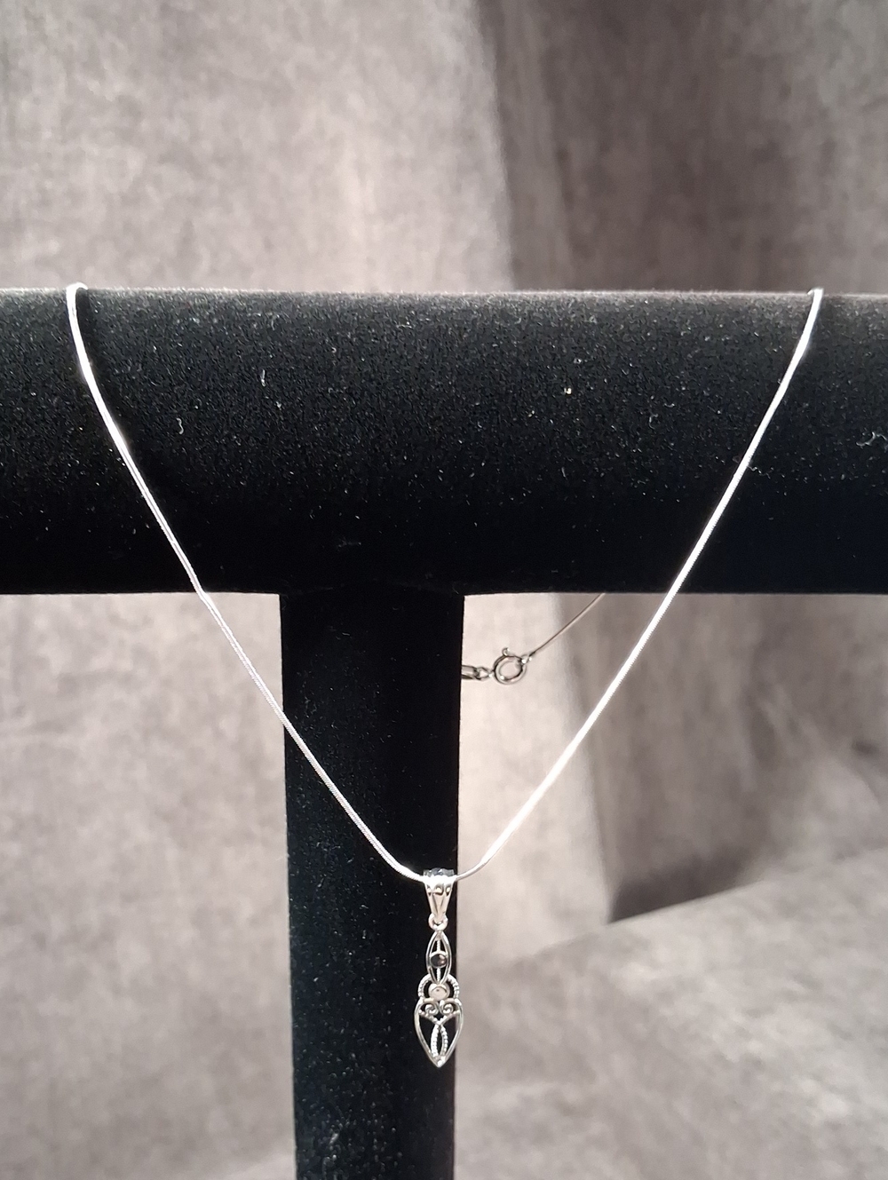 Marked 925 Sterling Silver 16" Necklace + Filigree Scrollwork 1¼" Pendant NWOT